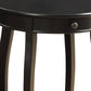 24" Brown Solid Wood Round End Table With Shelf