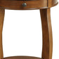 24" Black Wood Round End Table With Drawer And Shelf