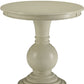 26" White Solid And Manufactured Wood Round End Table