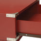 24" Red Wood Cross Legs End Table With Drawer
