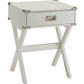 Modern White X Shape Wooden Storage End Table
