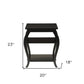 23" Brown Wood Bow Leg End Table With Two Shelves