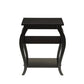 23" Teal Blue Wood Bow Leg End Table With Two Shelves