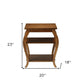 23" Teal Blue Wood Bow Leg End Table With Two Shelves