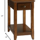 23" Brown Solid Wood End Table