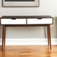 Mahogony And White Double Drawer Console Table