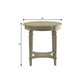 24" Light Slate Gray Solid Wood Round End Table With Shelf