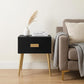 24" Gold And White End Table With Two Drawers