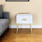 24" Black And Gold Wood And Iron End Table With Two Drawers