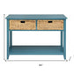 44" Teal Blue Solid Wood Console Table