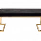 40" Black and Champagne Upholstered Faux Fur Bench