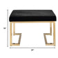 24" Black Polyester and Gold Ottoman