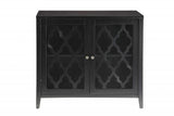 34" White Sideboard with Two Glass Doors