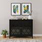 34" Black Sideboard with Two Glass Doors