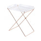22" Clear and Copper Acrylic and Metal Tray Table