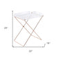 22" Clear and Copper Acrylic and Metal Tray Table