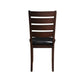 Set of Two Black And Brown Faux Leather Wood Slat Back Dining Side Chairs