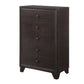 31" Espresso Solid Wood Five Drawer Dresser
