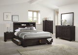 31" Espresso Solid Wood Five Drawer Dresser