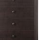 31" Espresso Solid Wood Five Drawer Dresser