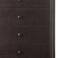31" Espresso Solid Wood Five Drawer Dresser