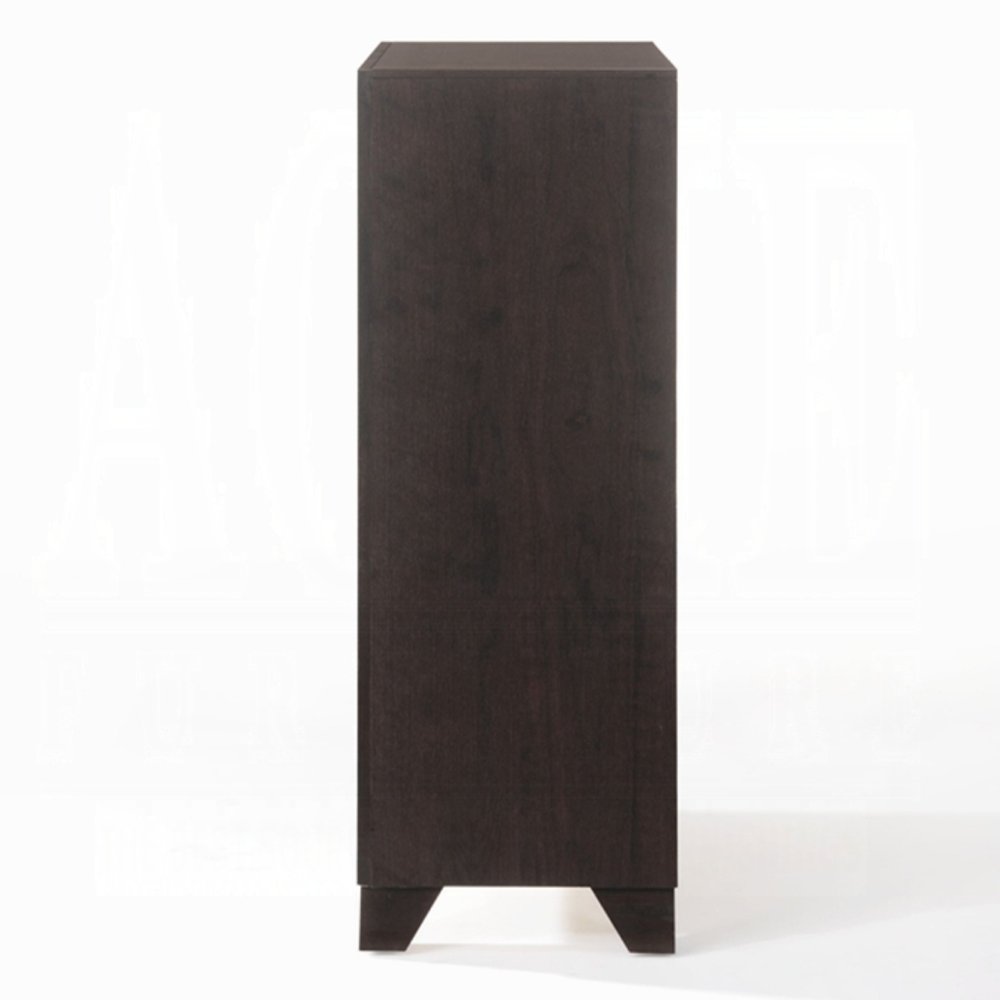 31" Espresso Solid Wood Five Drawer Dresser