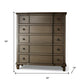 60" Dark Brown Solid Wood Nine Drawer Double Dresser