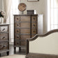60" Dark Brown Solid Wood Nine Drawer Double Dresser