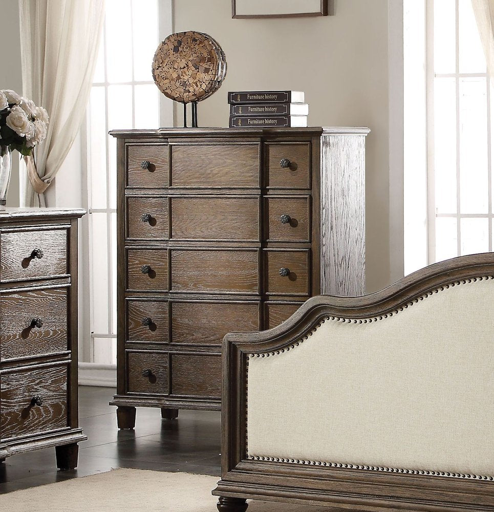 60" Dark Brown Solid Wood Nine Drawer Double Dresser