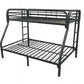 84" X 62" X 65" Twin Xl Over Queen Black Metal Tube Bunk Bed