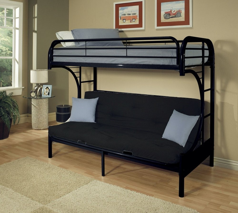 White Twin Contemporary Metal Bunk Bed