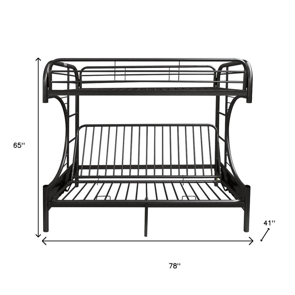 Black Twin Over Full Contemporary Metal Bunk Bed