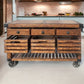Brown 52" Rolling Kitchen Cart With Storage