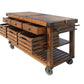 Brown 52" Rolling Kitchen Cart With Storage