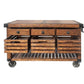 Brown 52" Rolling Kitchen Cart With Storage