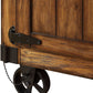 Rustic Farmhouse Warm Tobacco Rolling Kitchen Cart