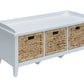 43" Teal Blue Solid Wood Storage Bench with Drawers
