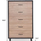 31" Oak Wood Five Drawer Dresser