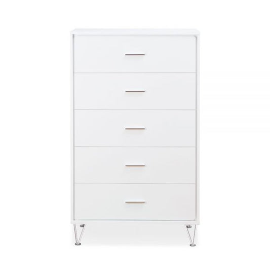 32" White Five Drawer Standard Chest