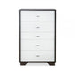 32" Brown and White Five Drawer Standard Chest