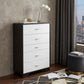 32" Brown and White Five Drawer Standard Chest