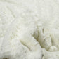 50" X 70" Ivory Faux Fur Plush Throw Blanket with Embroidery