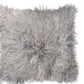 18" Gray Sheepskin Throw Pillow