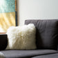 18" Gray Sheepskin Throw Pillow
