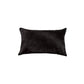 12" X 20" Black Cowhide Throw Pillow