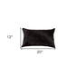 12" X 20" Black Cowhide Throw Pillow