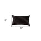 12" X 20" Black Cowhide Throw Pillow