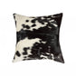 18" Brown and White Cowhide Throw Pillow