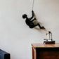 6" X 4" Black Resin Climbing Man Hanging Dimensional Sculpture