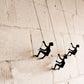 Set of Three Black Resin Climbing Man Hanging Dimensional Sculpture